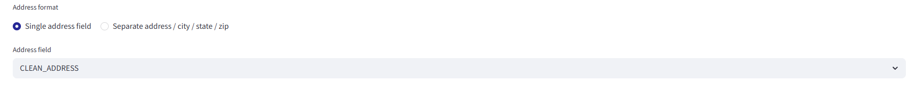 Single address field