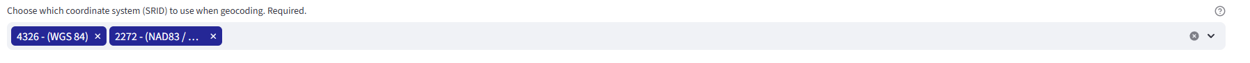 Select an SRID